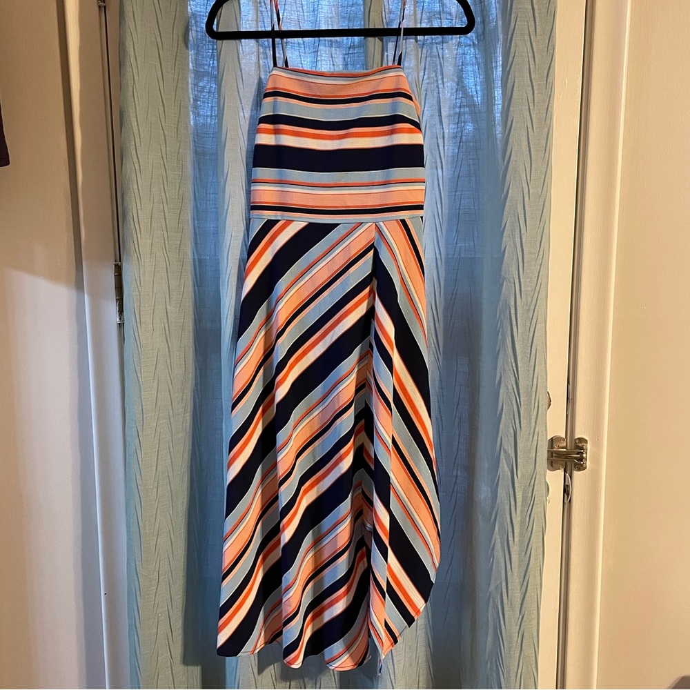 NWT. Francesca’s Striped Sundress with slit in leg